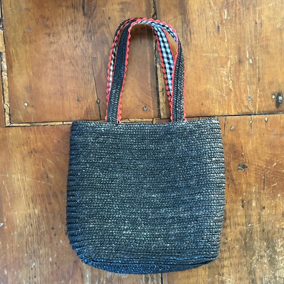 Cappelli Straw World Hand Bag Purse picnic lobster ladybug - Picture 2 of 6